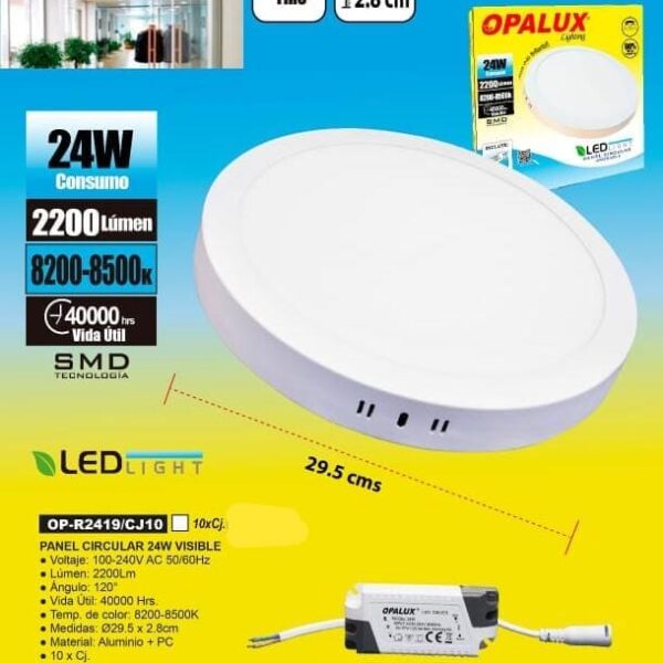 PANEL LED DE 24W OPALUX